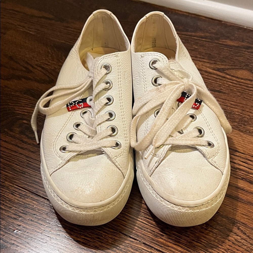 Paul Green White Sneakers with Red and Navy Details